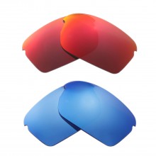 Walleva Fire Red + Ice Blue Polarized Replacement Lenses For Oakley RPM Squared (OO9205 Series) Sunglasses